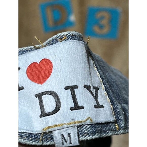 I Love DIY Denim Skirt Women Medium Casual Jean Cotton Denim Mini @D3 Blue - Picture 5 of 5